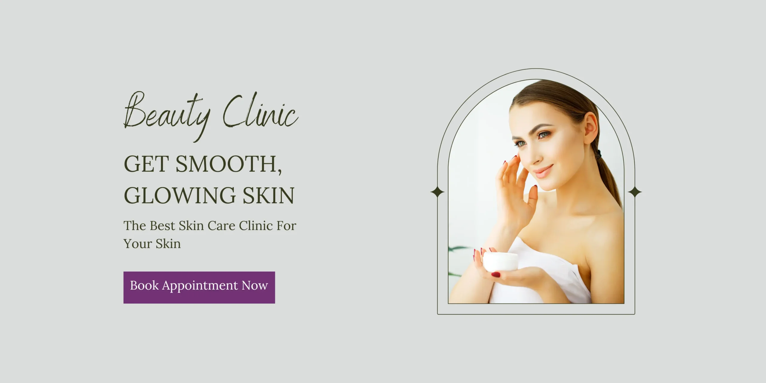 Green and Soft Gray Elegant Beauty Clinic Banner Landscape